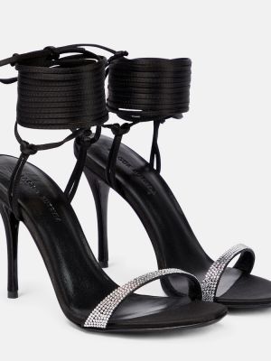 Sandales en cuir en cristal Magda Butrym noir