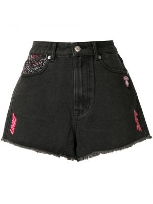 Pantalones cortos con bordado de cintura alta Aape By *a Bathing Ape® negro