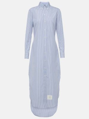Βαμβακερή μίντι φόρεμα Thom Browne μπλε