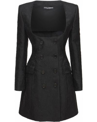 Bavlněné šaty s knoflíky Dolce & Gabbana - černá