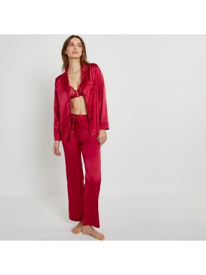 Pijama de raso La Redoute Collections rojo