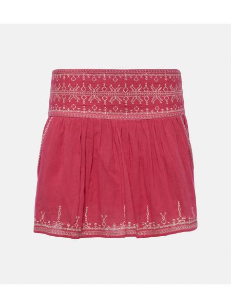 Pamučna mini suknja Marant Etoile ružičasta