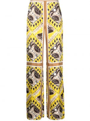 Pantaloni de mătase cu imagine Valentino