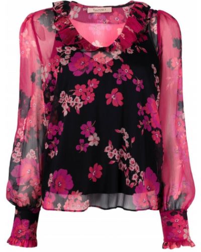 Trykt floral bluse Twinset svart