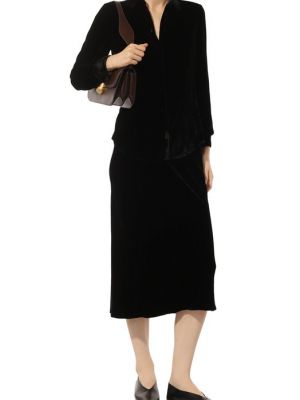 Шелковая юбка из вискозы Antonelli Firenze черная