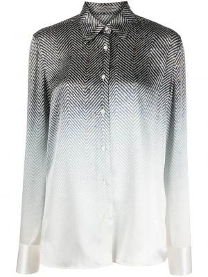 Spalvų gradiento rašto šilkinė marškiniai Ermanno Scervino