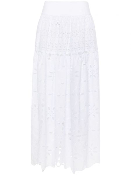 Pamučna maksi suknja Ermanno Scervino bijela