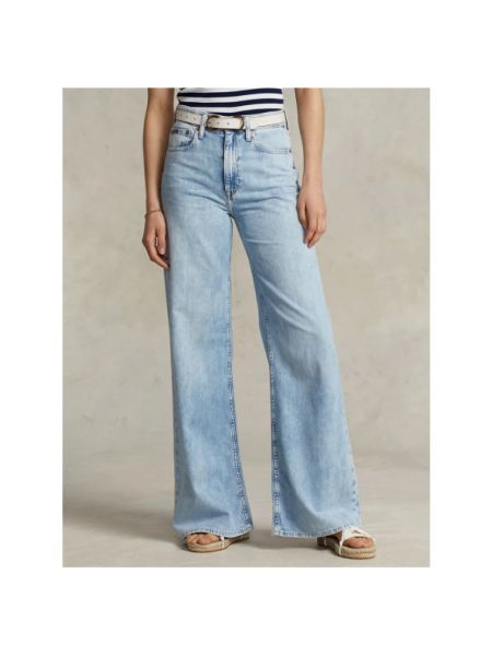 Pantalones de cintura alta Polo Ralph Lauren azul