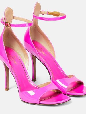 Sandale din piele de lac Valentino Garavani roz