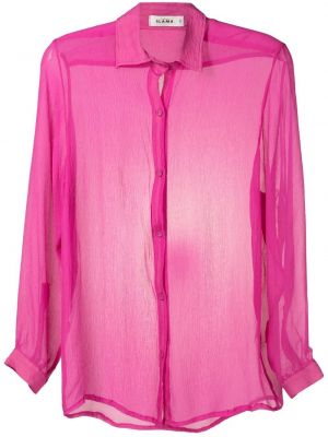 Μεταξωτό πουκάμισο με διαφανεια Amir Slama ροζ