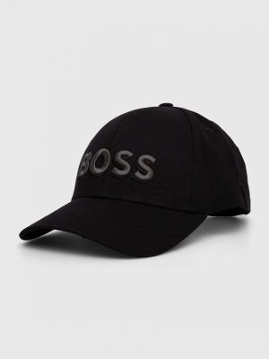 Șapcă din bumbac Boss Black negru