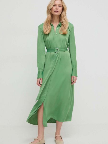 Oversized midi šaty Boss zelené