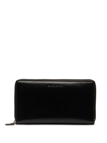 Δερμάτινος πορτοφόλι με φερμουάρ Balenciaga Pre-owned μαύρο
