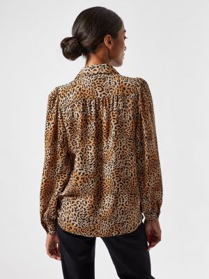 Blúzka s leopardím vzorom Dorothy Perkins Petite hnedá