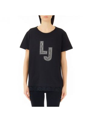 Camiseta manga corta de encaje Liu Jo negro