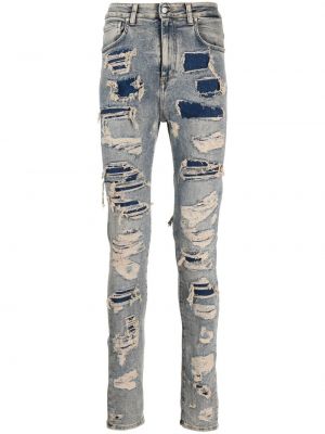 Skinny fit-jeans med sliten Represent blå