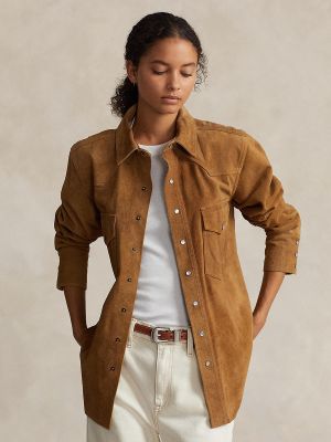 Camisa manga larga con bolsillos Polo Ralph Lauren marrón