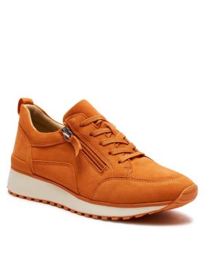 Szarvasbőr sneakers Caprice narancsszínű