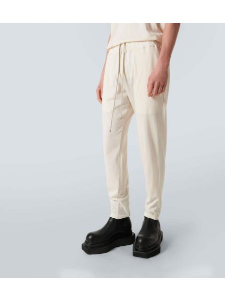 Pantaloni tuta di cotone Rick Owens bianco