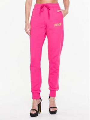 Versace Jeans Couture Teplákové kalhoty Logo 74HAAT03  Regular Fit - Růžová