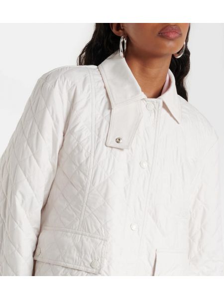 Prošivena pernata jakna Moncler bijela