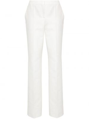 Pamučne hlače ravnih nogavica Moschino bijela