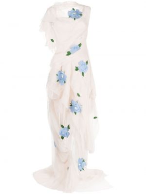 Rochie de seară cu model floral din tul Caroline Hu