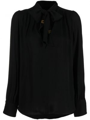 Bue krage bluse Elisabetta Franchi svart