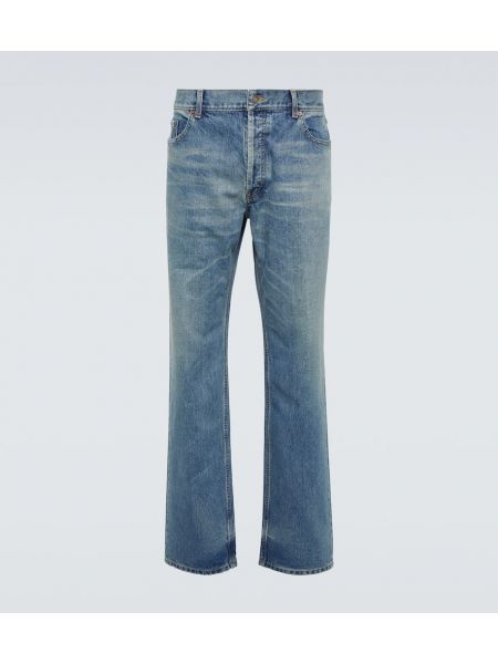 Straight leg jeans a vita bassa Saint Laurent blu