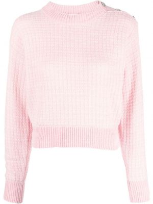 Różowy sweter na guziki Moschino Jeans