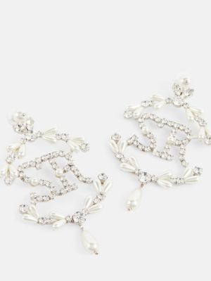 Boucles d'oreilles à imprimé à boucle Simone Rocha blanc