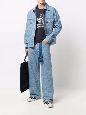 Kurtka jeansowa z nadrukiem Lanvin niebieska