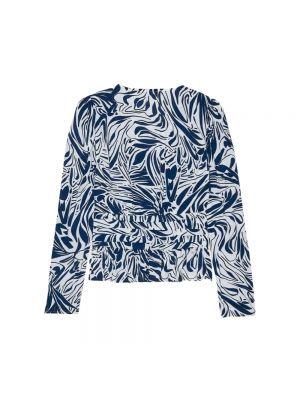 Bluse mit v-ausschnitt mit schößchen Ba&sh blau