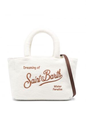 Τσάντα shopper με κέντημα Mc2 Saint Barth λευκό