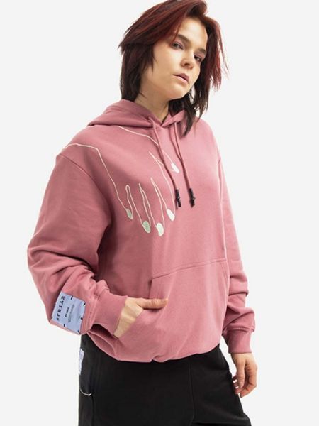Βαμβακερή μπλούζα με κουκούλα Mcq ροζ
