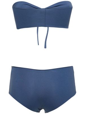 Bikini de algodón de tela jersey Isole & Vulcani azul