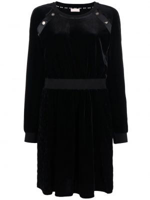 Žametna dolga obleka iz rebrastega žameta Liu Jo črna