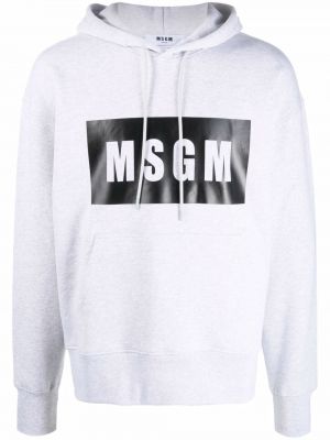 Baskılı pamuk uzun kazak Msgm gri