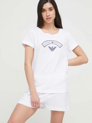 Памучна пижама Emporio Armani Underwear бяло