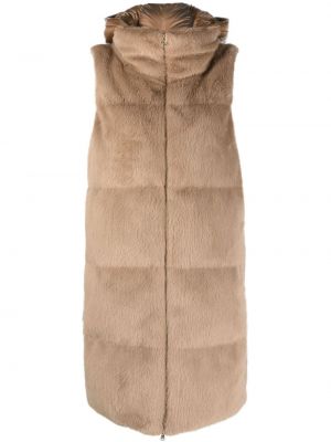 Kažokādas veste ar rāvējslēdzēju Herno brūns