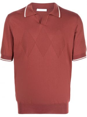 Плетена памучна поло тениска Cruciani кафяво