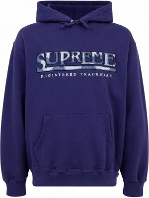 Raštuotas džemperis su gobtuvu Supreme mėlyna
