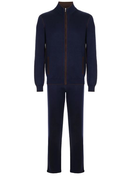 Кашемировый шелковый костюм Bertolo Luxury Menswear синий