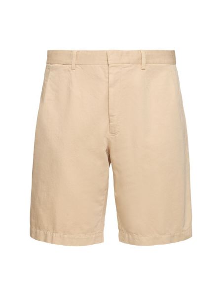 Pantalones chinos de lino de algodón Zegna beige
