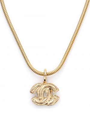 Narukvica sa zmijskim uzorkom Chanel Pre-owned zlatna