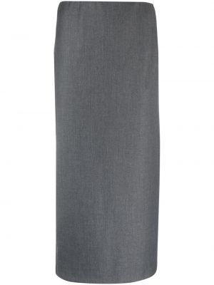 Vlněné midi sukně Semicouture šedé