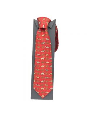 Seiden krawatte Hermès Vintage rot