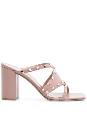 Leder sandale Valentino Garavani pink