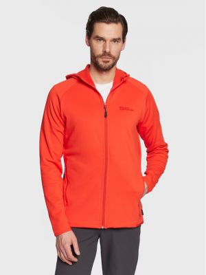 Hoodie di pile Jack Wolfskin rosso