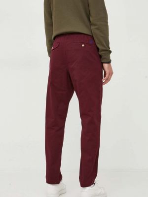 Jednobarevné kalhoty Polo Ralph Lauren vínové